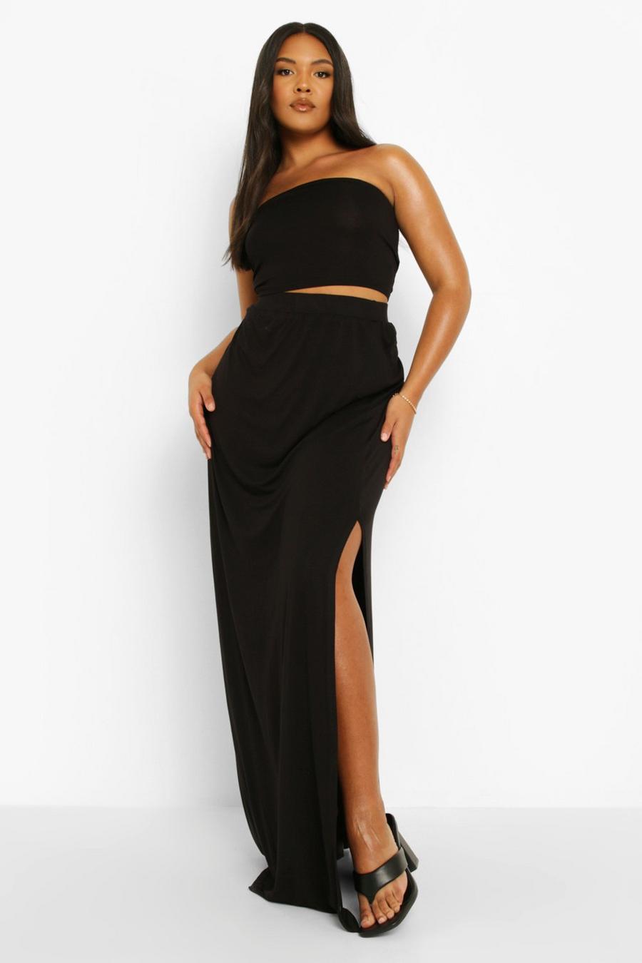 Black Plus Bandeau Top and Skirt image number 1