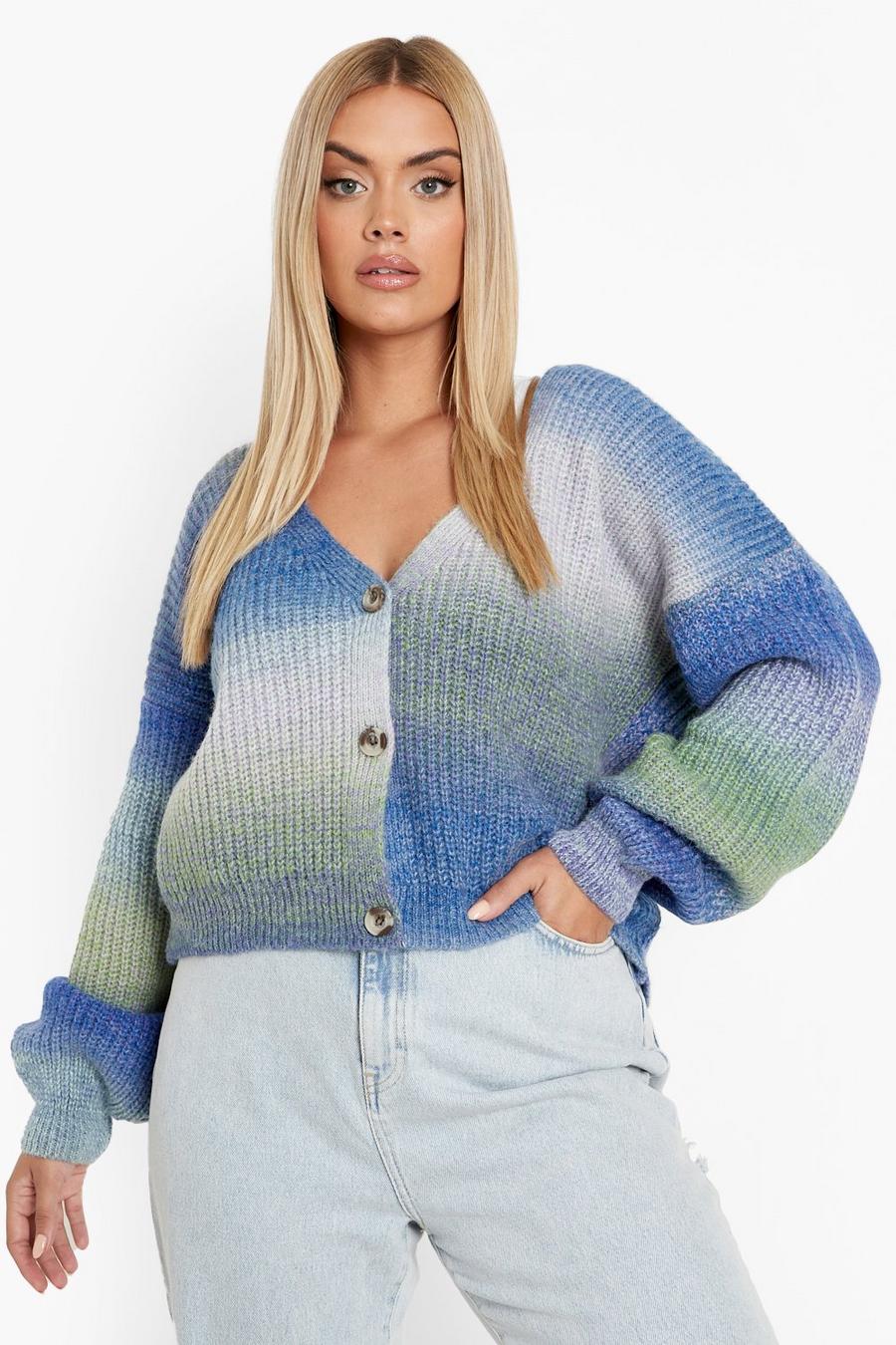 Blue Plus Space Dye Ombre Cardigan image number 1