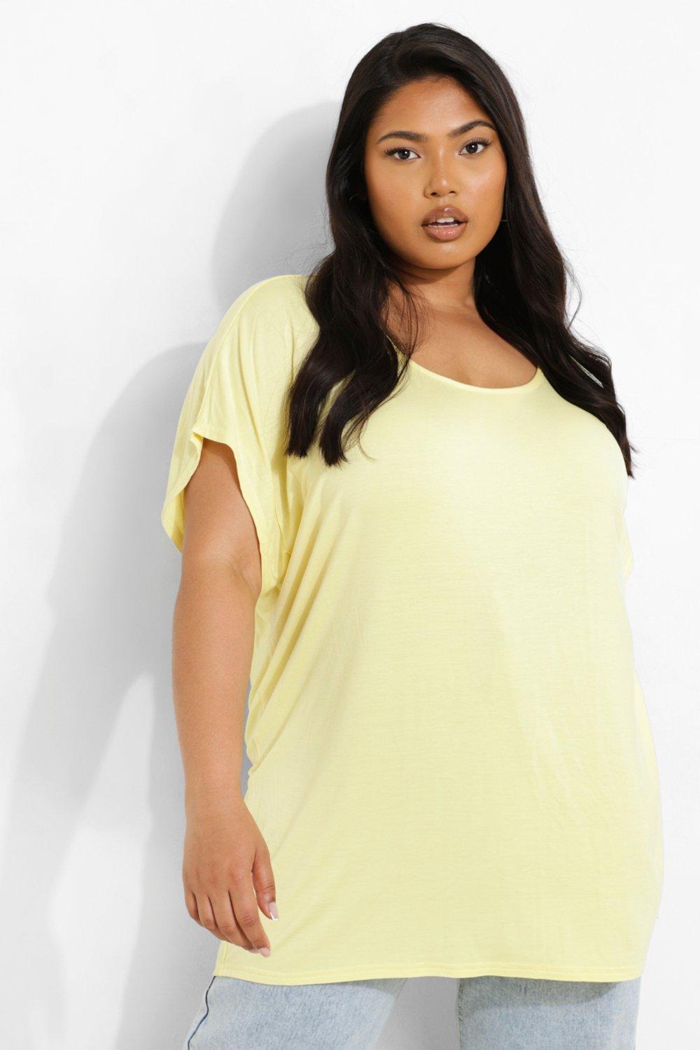 Yellow t shirt store plus size