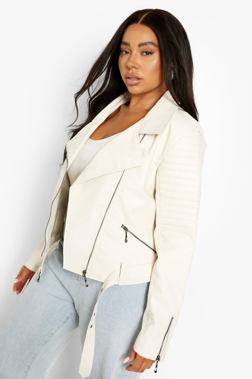 cream suede biker jacket