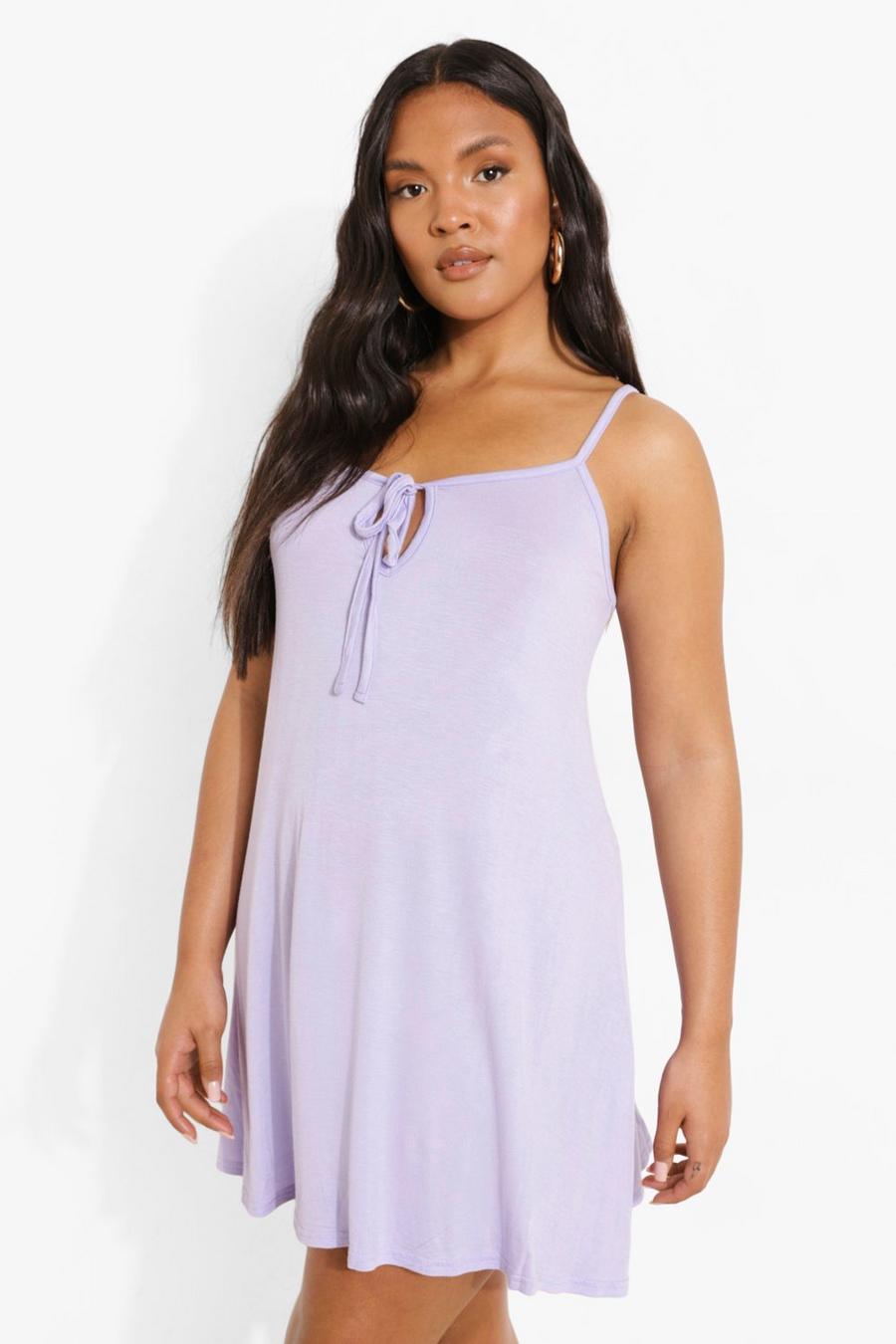 Lilac Plus Tie Front Swing Dress image number 1