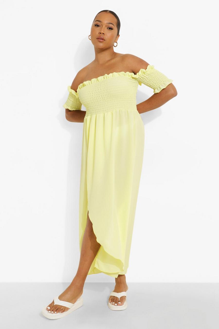 Lemon Plus Off Shoulder Maxi Dress image number 1