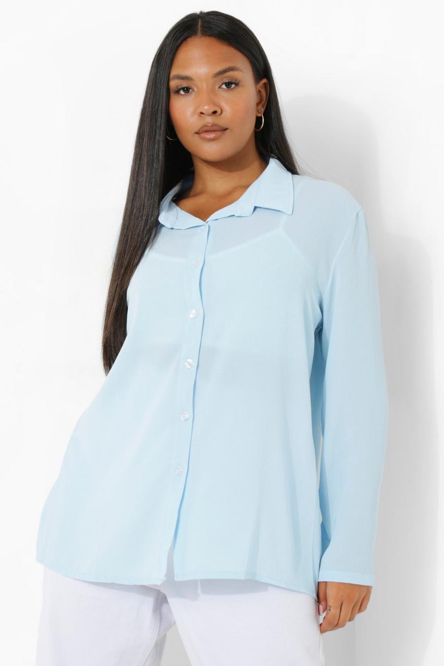 Chemise coupe oversize Plus, Bleu clair image number 1