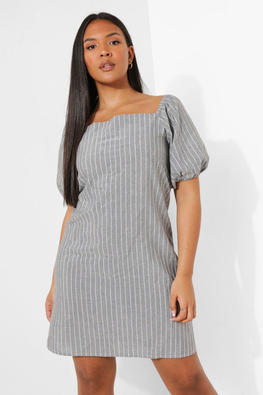 Linen bardot dress best sale