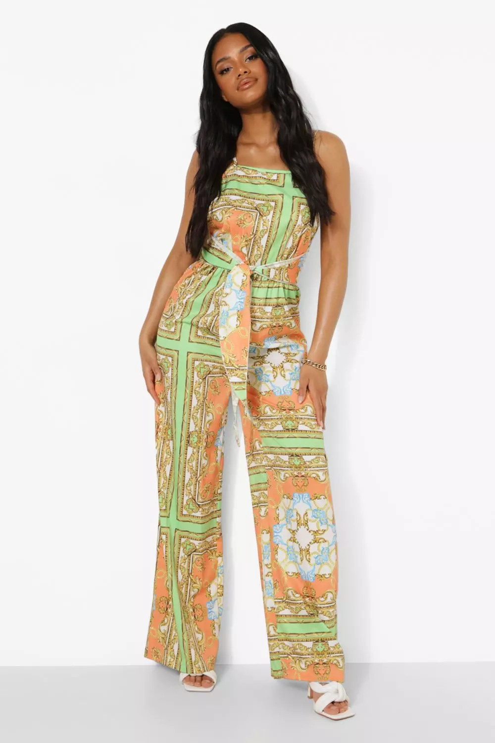 Chain store print jumpsuit