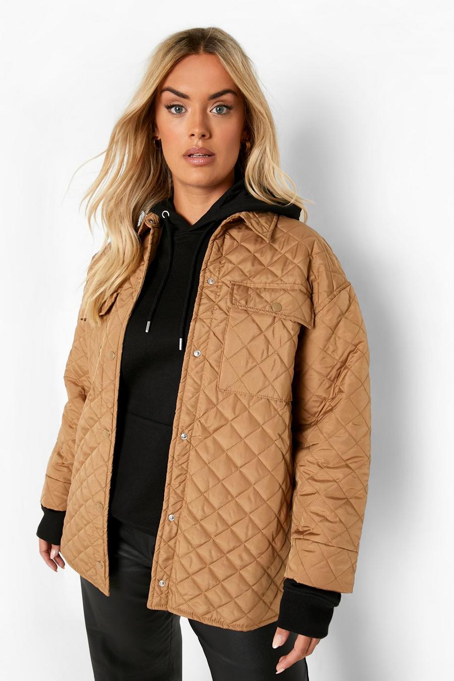 Tobacco Plus Quilted Shacket image number 1