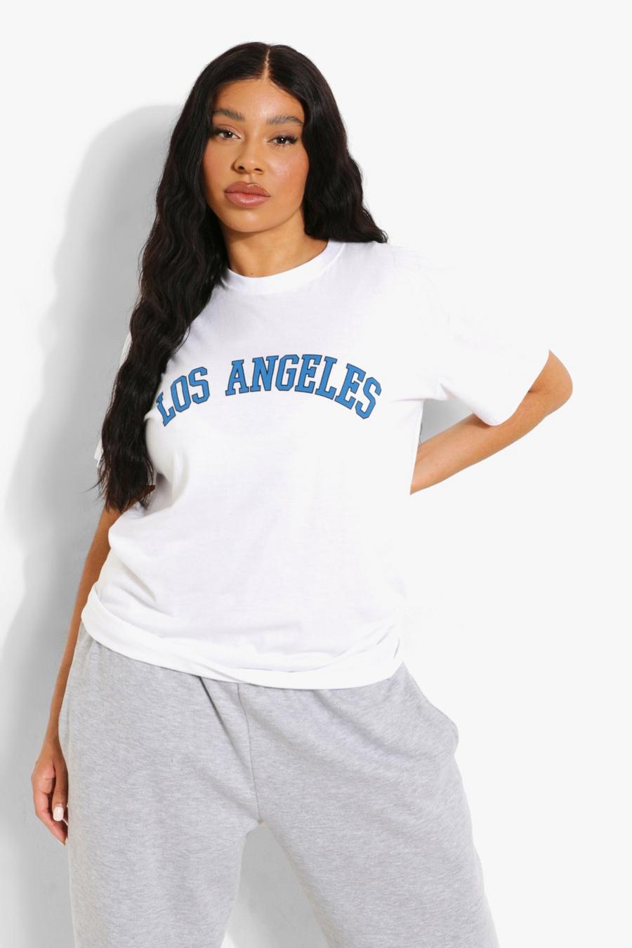 White Plus Los Angeles Slogan Oversized T-shirt image number 1