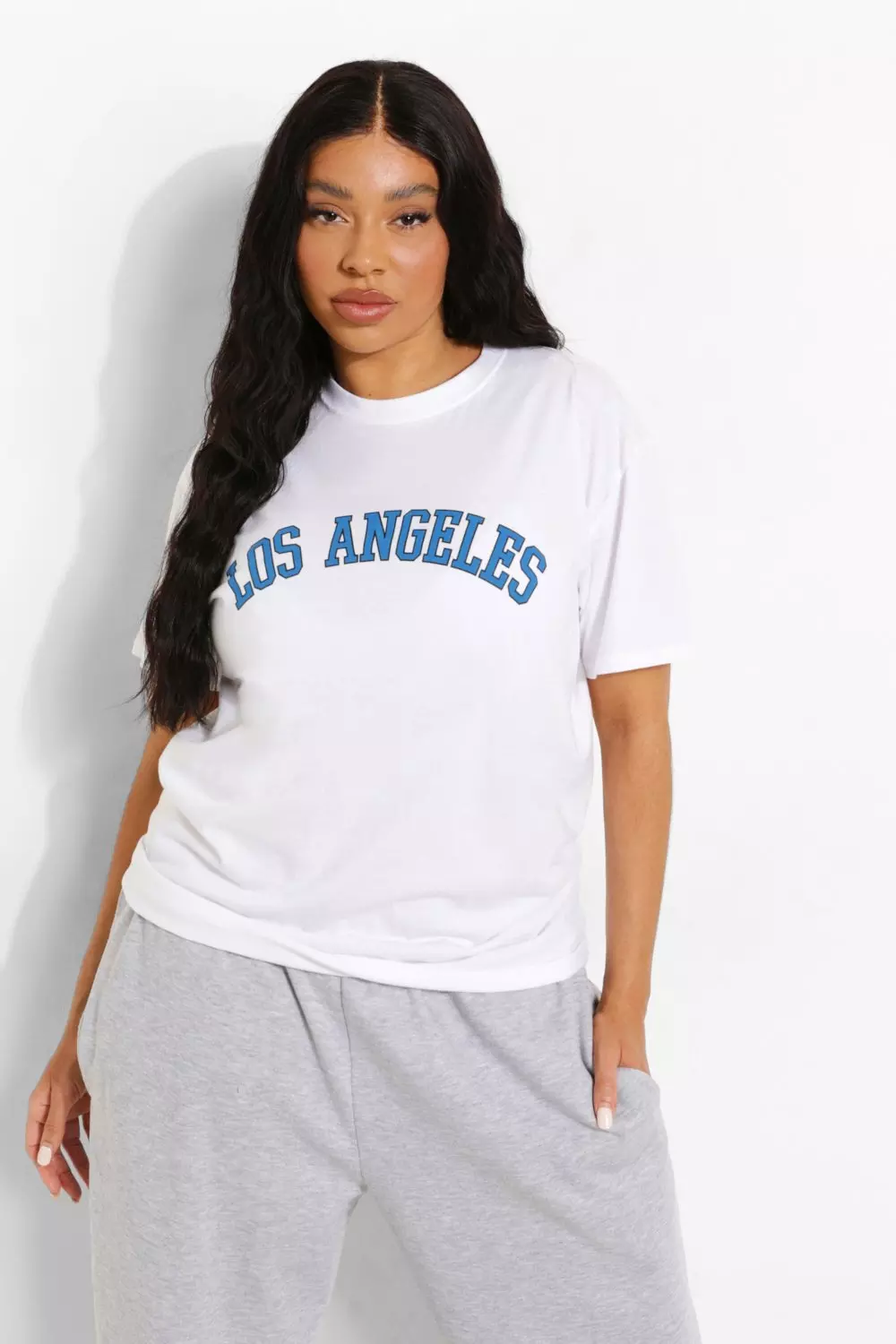 Black Los Angeles Slogan Oversized T Shirt