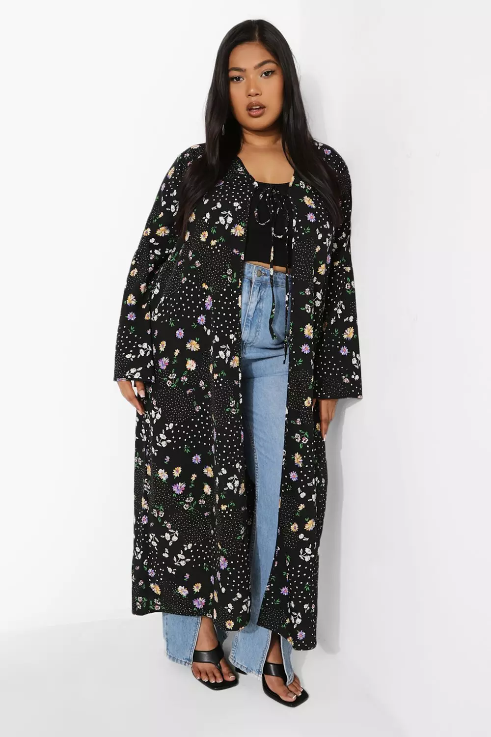 Regan initial Garanti Women's Plus Mixed Floral Kimono | Boohoo UK