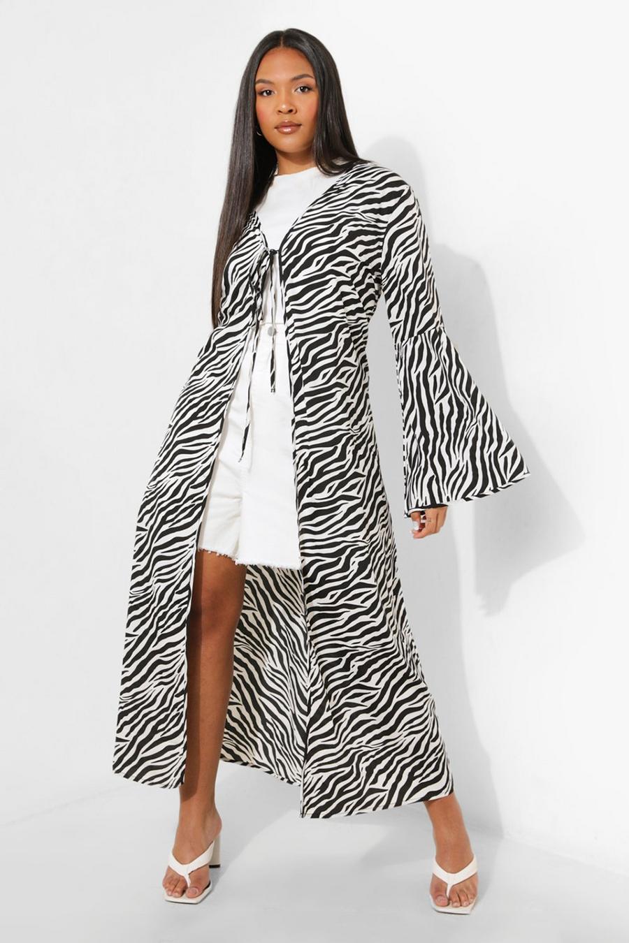 Kimono Plus Size zebrato, White image number 1