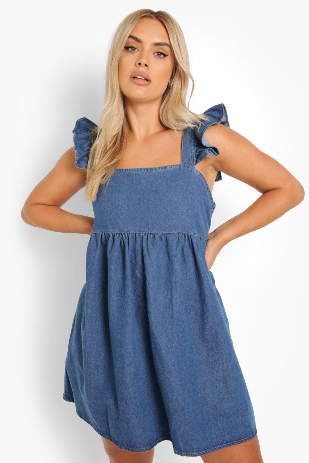 Denim skater dress clearance uk