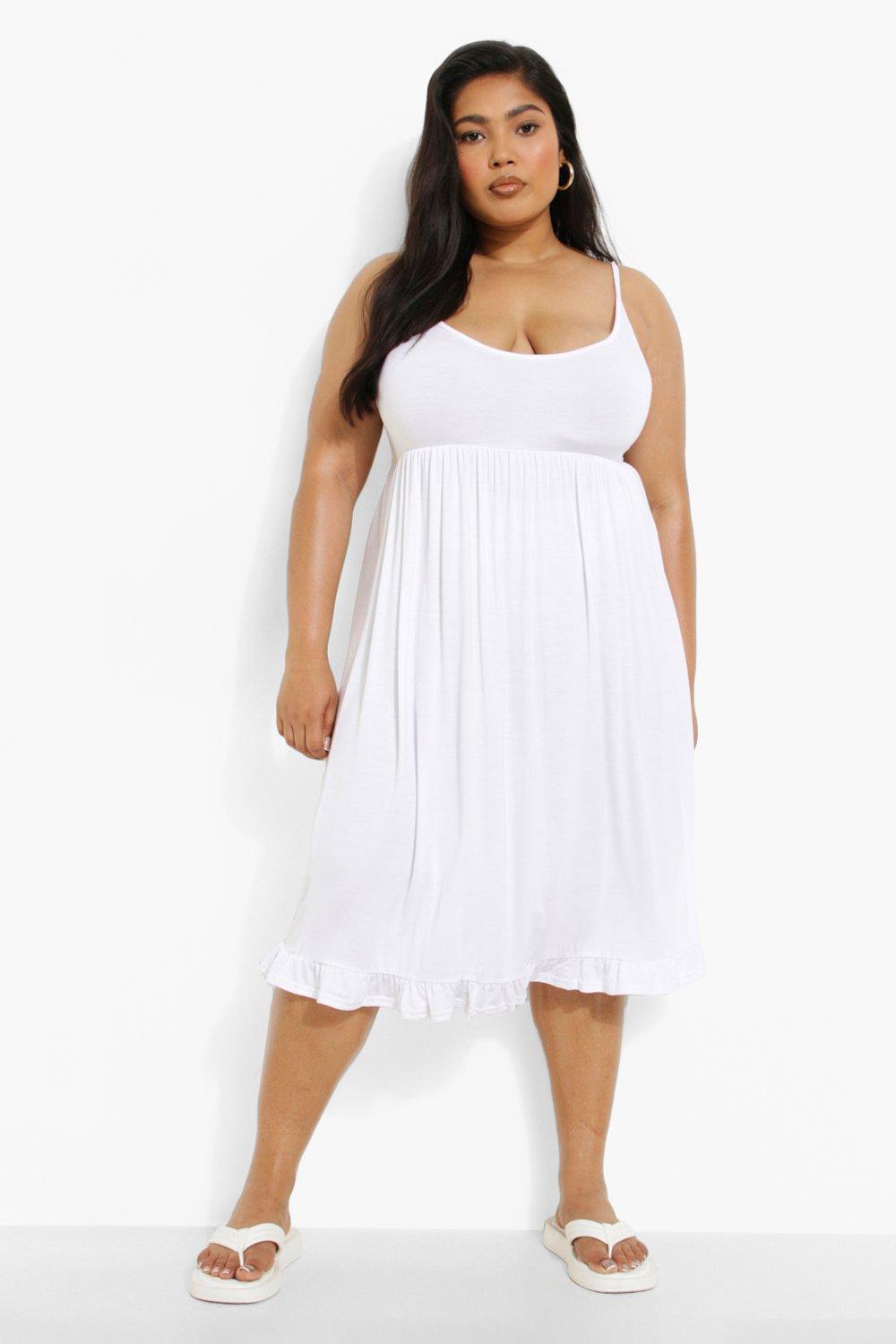 White dress boohoo outlet plus