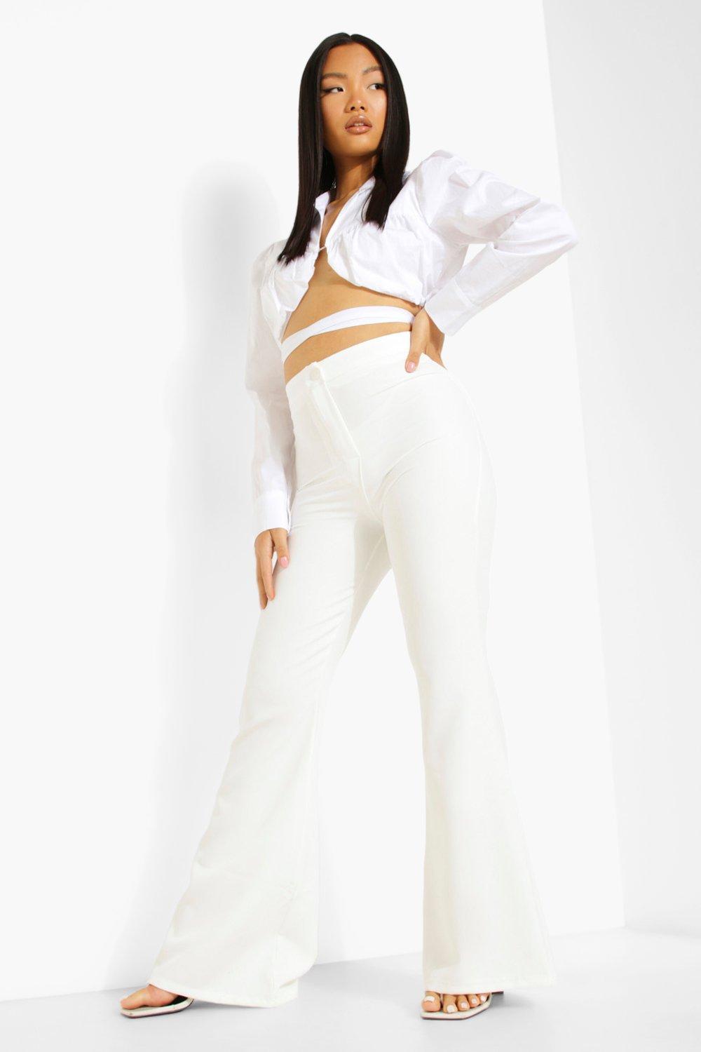 High waisted store white pants petite