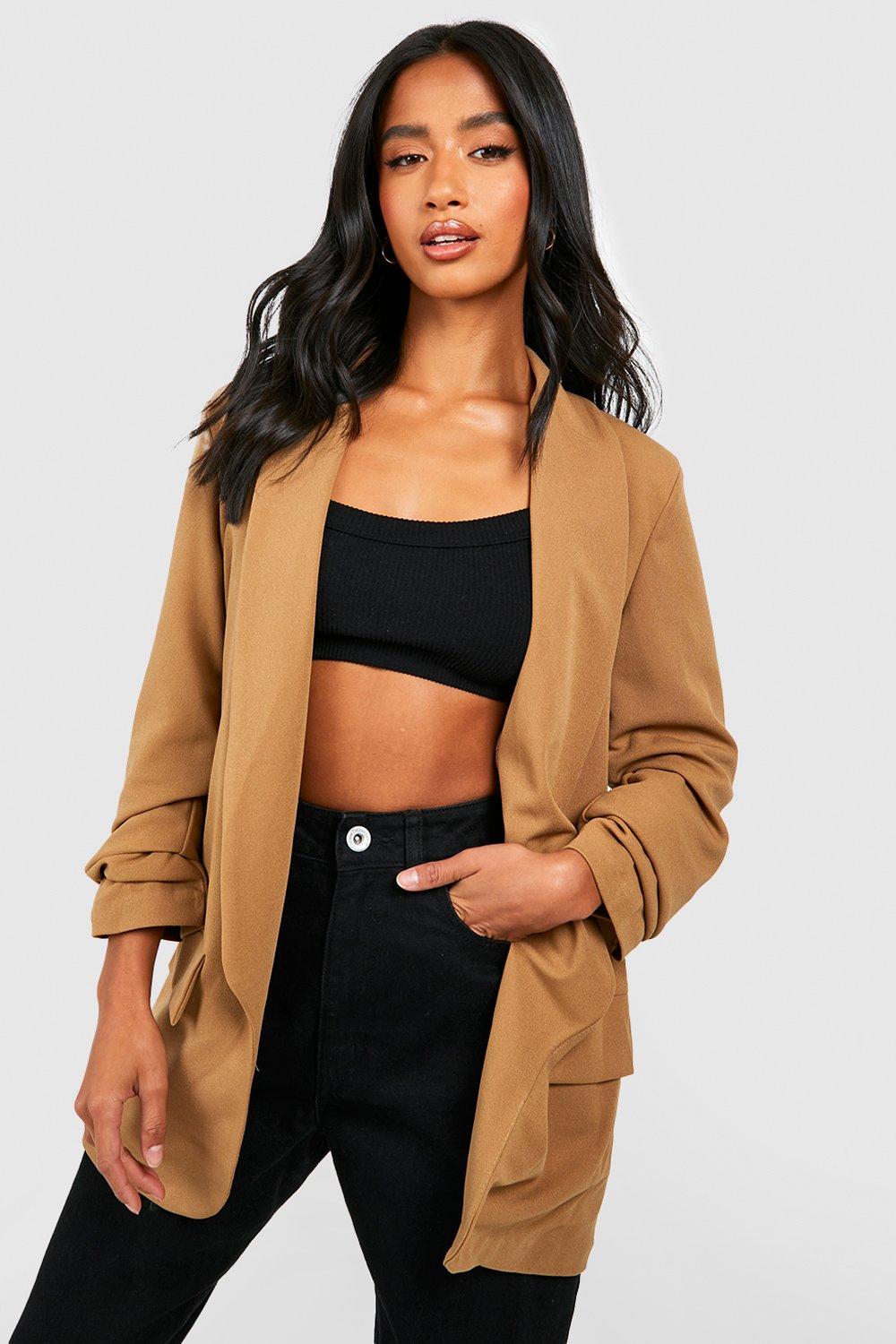 Camel petite outlet blazer