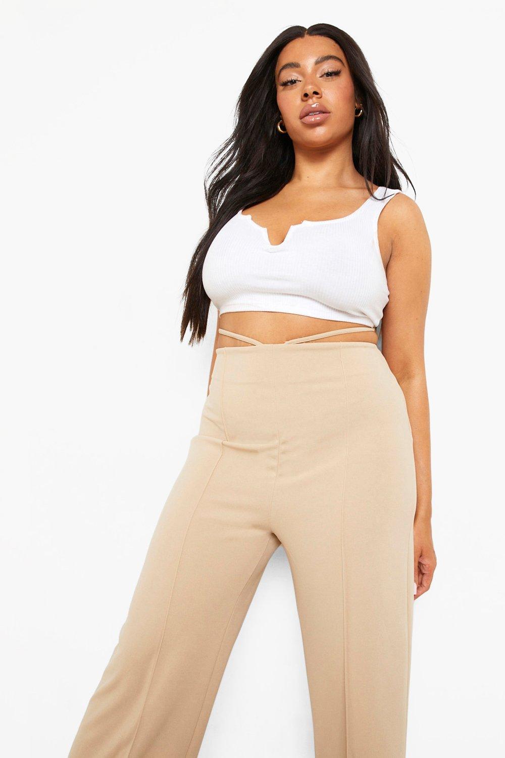 plus size cut out pants