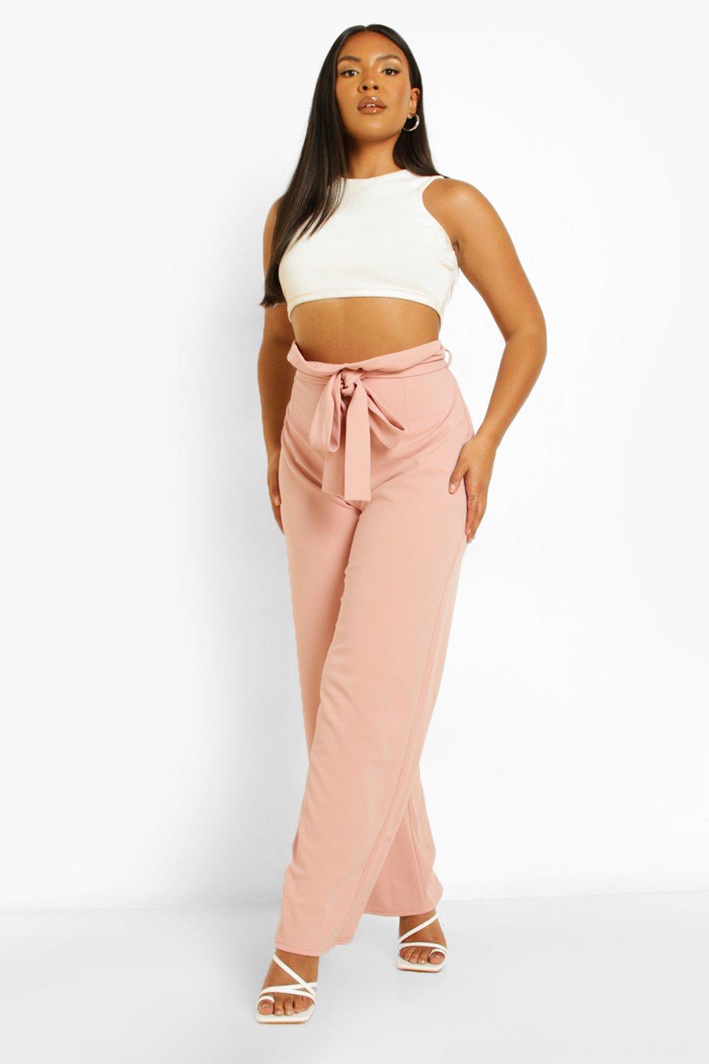 Smocked Paperbag Waist Wide Leg Pants