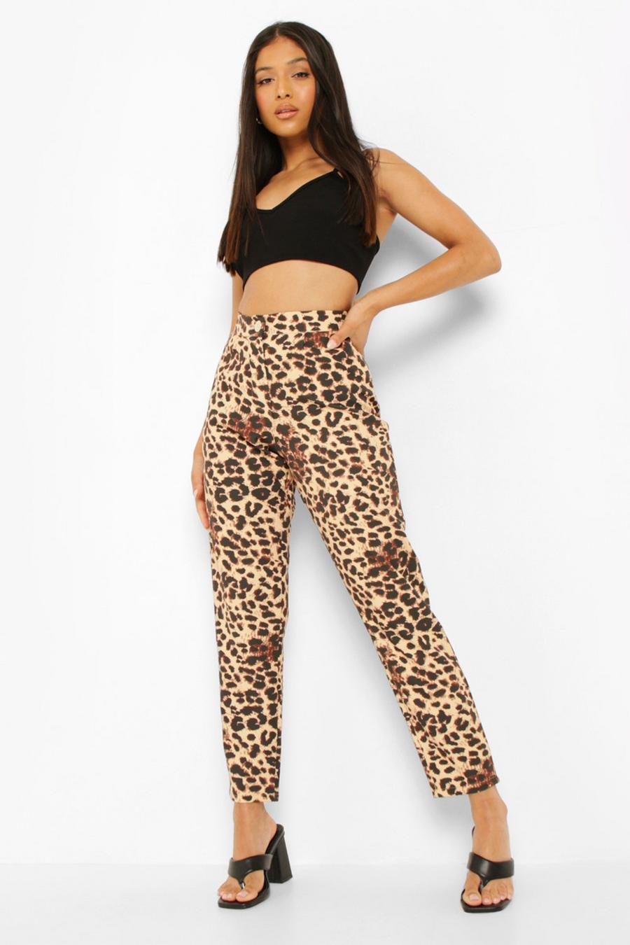 Natural Petite Leopard Print Tailored Trouser image number 1