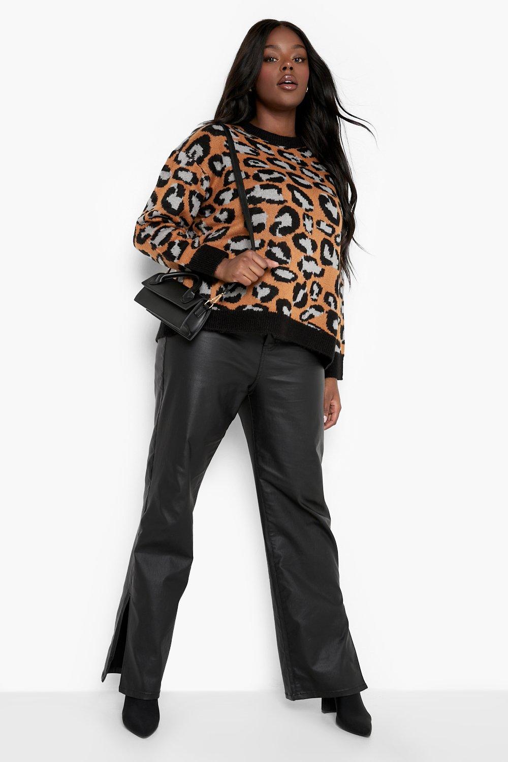 Plus size shop leopard print jumper