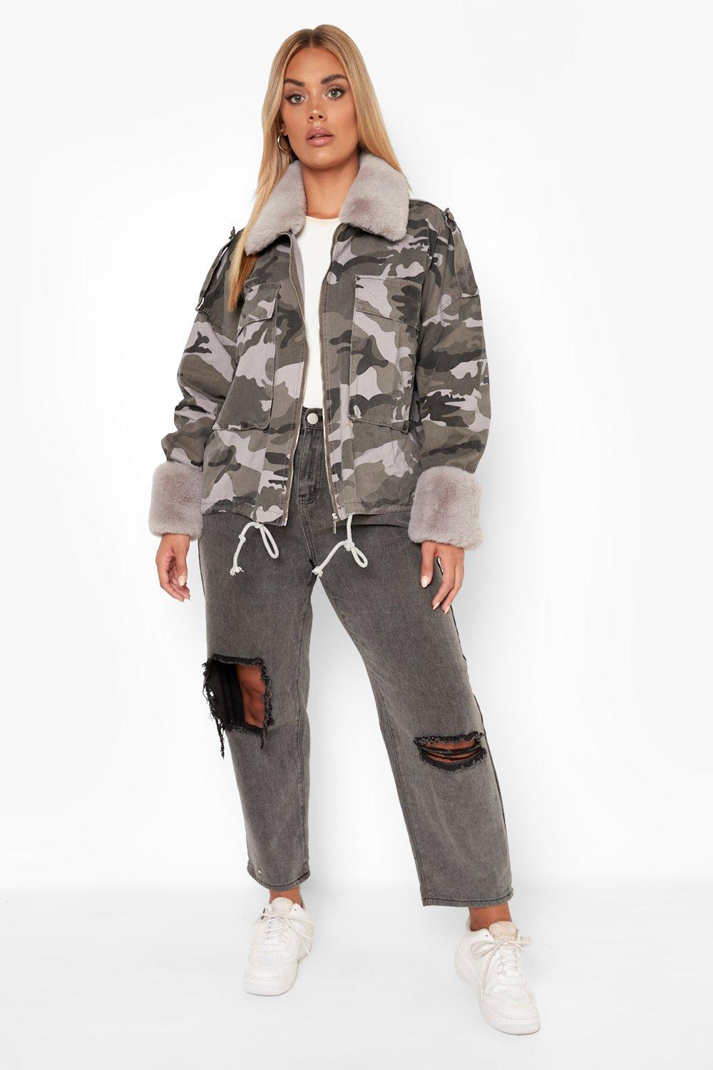 Veste camouflage femme grande taille hot sale