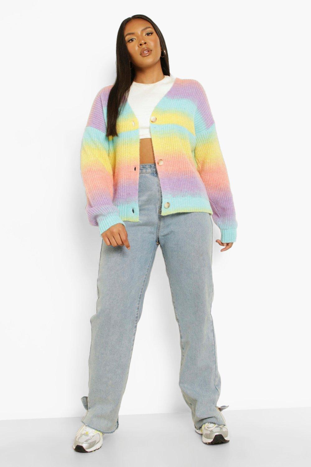 Plus Ombre Cropped Cardigan boohoo UK