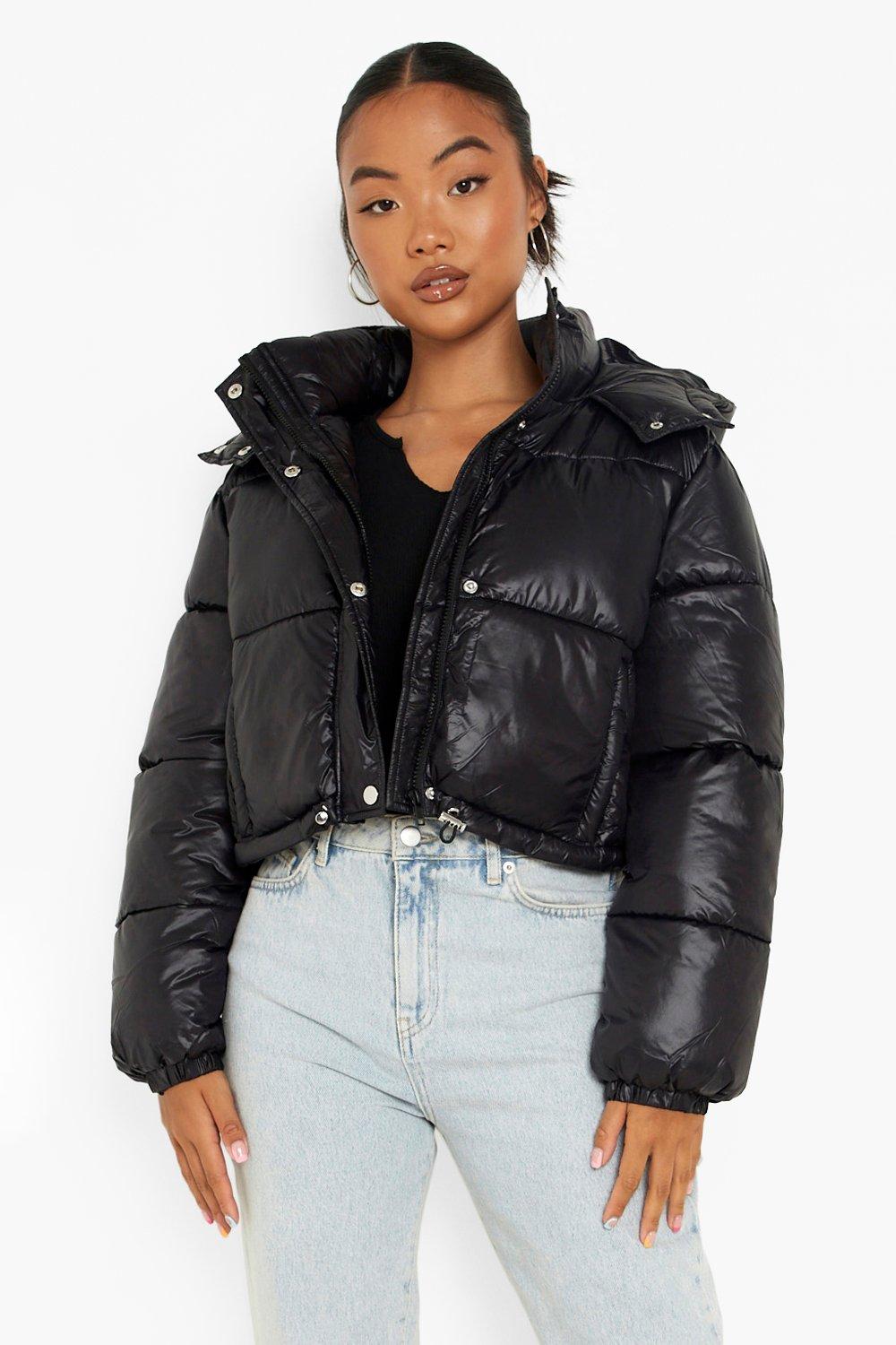 Black Cropped Puffer Jacket Women | vlr.eng.br