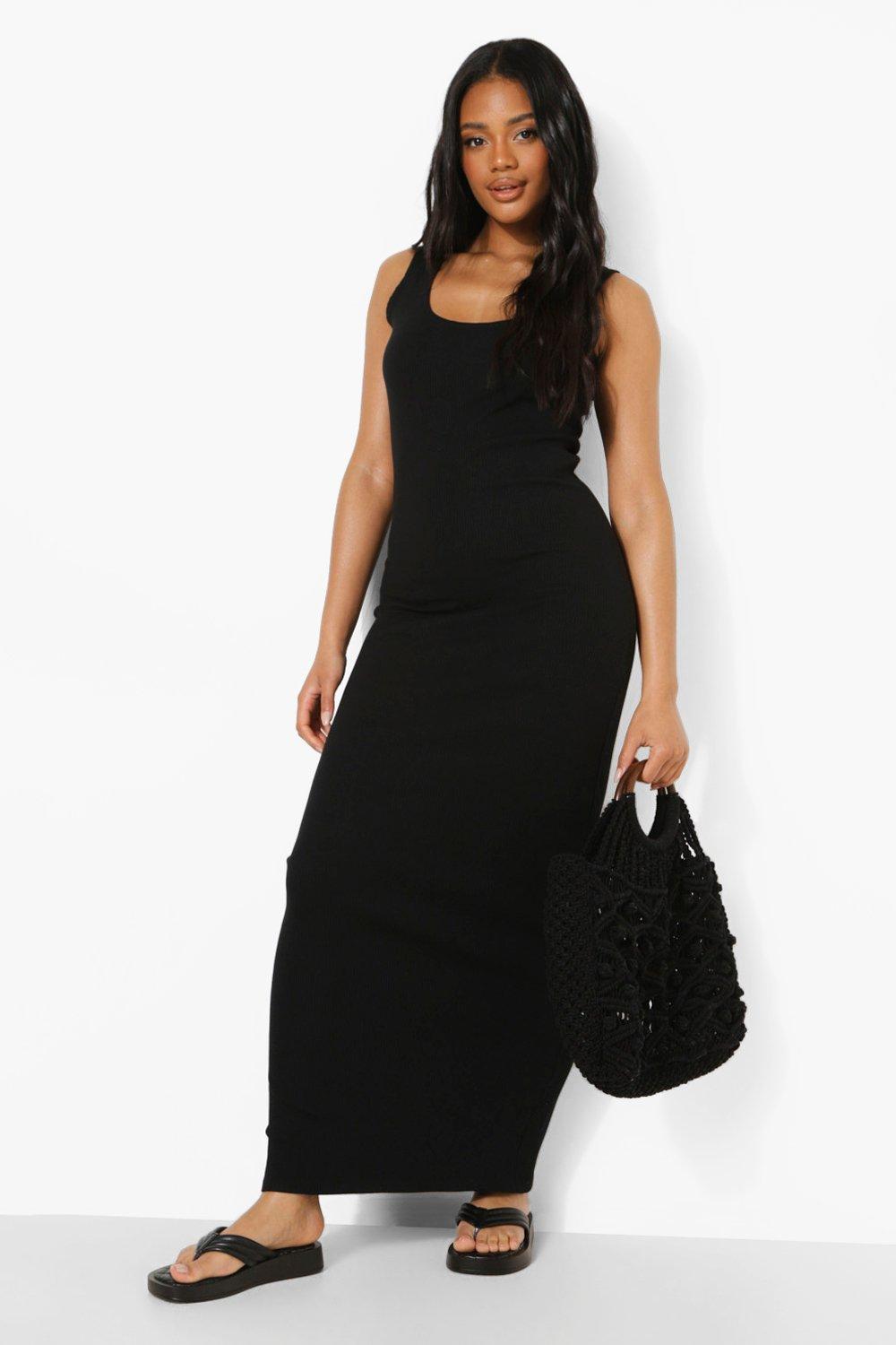 Plain black clearance maxi dress