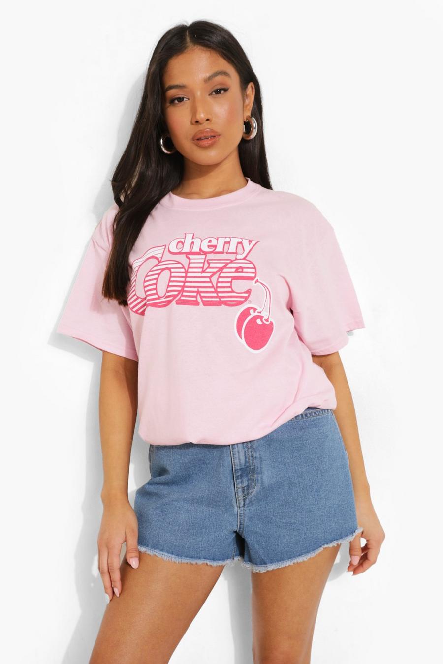 Light pink Petite Cherry Coke Licensed T-shirt image number 1