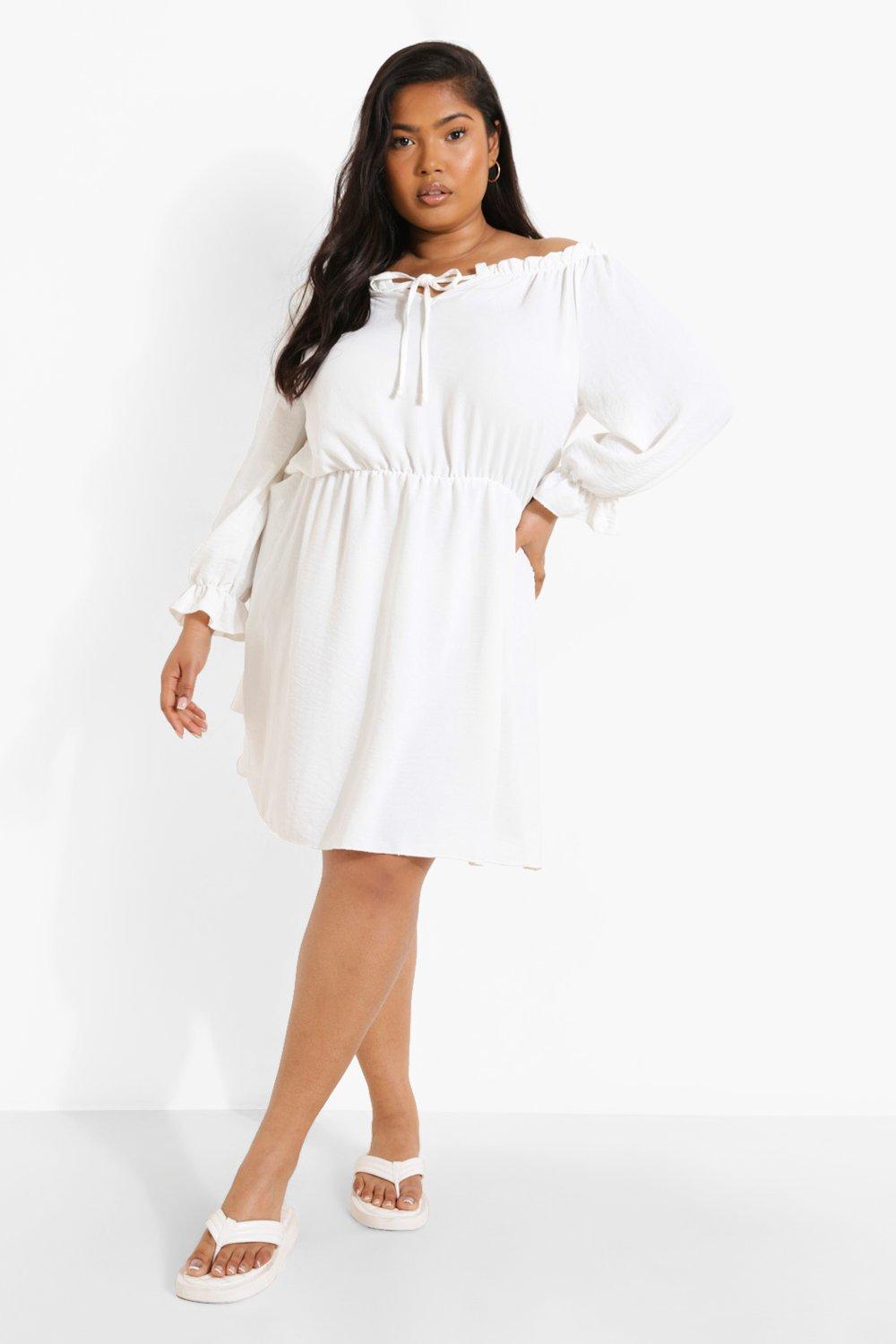 Plus Off Shoulder Skater Dress | boohoo