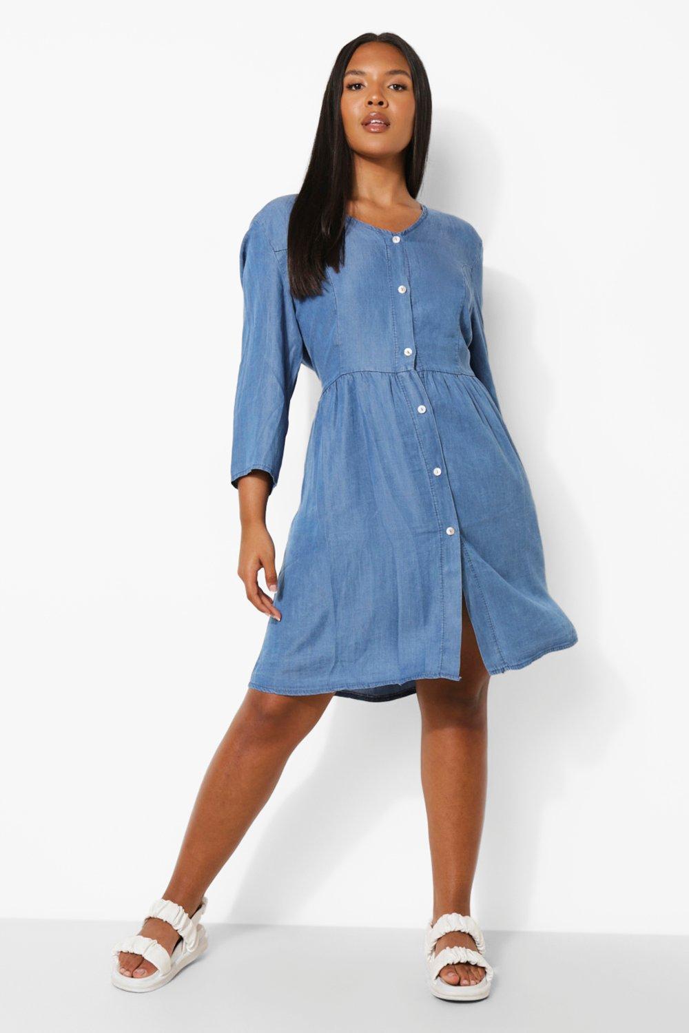 Long sleeve outlet chambray shirt dress