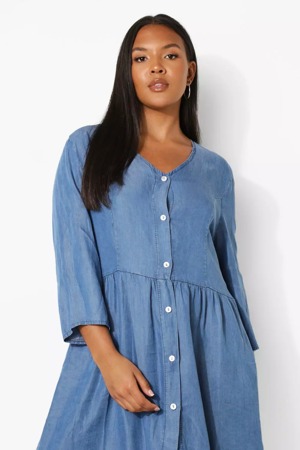 Long sleeve cheap chambray dress