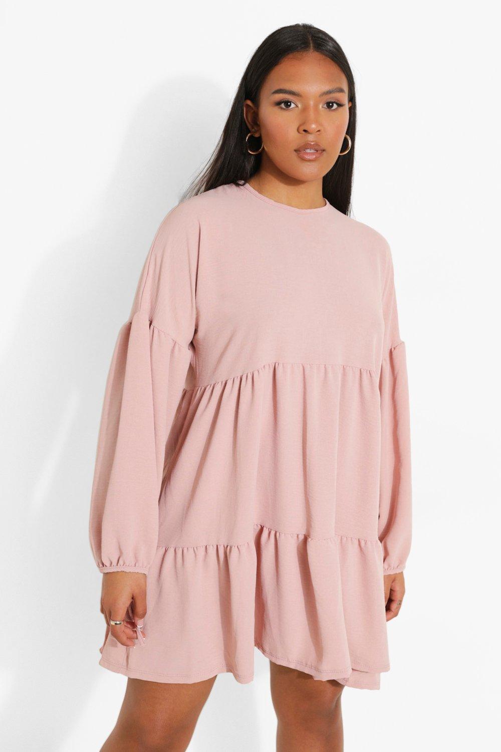 oversized bell sleeve smock dress