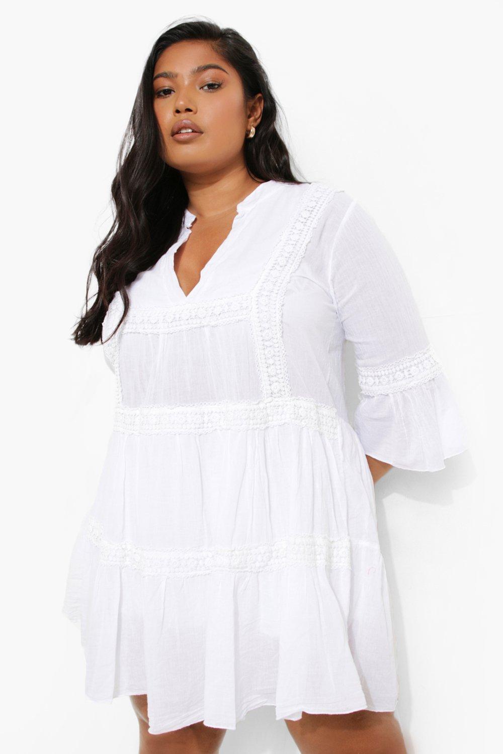 Boohoo white hotsell smock dress