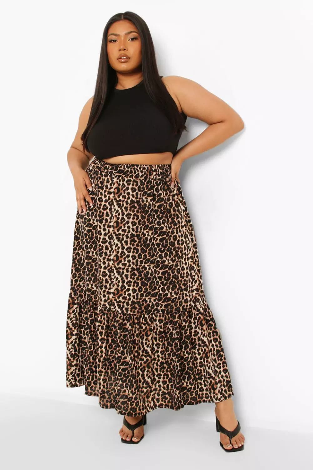 Leopard print 2025 maxi skirt xl