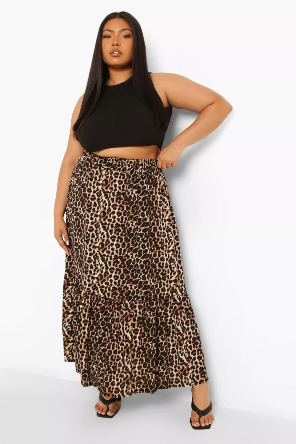 Leopard print outlet layered skirt