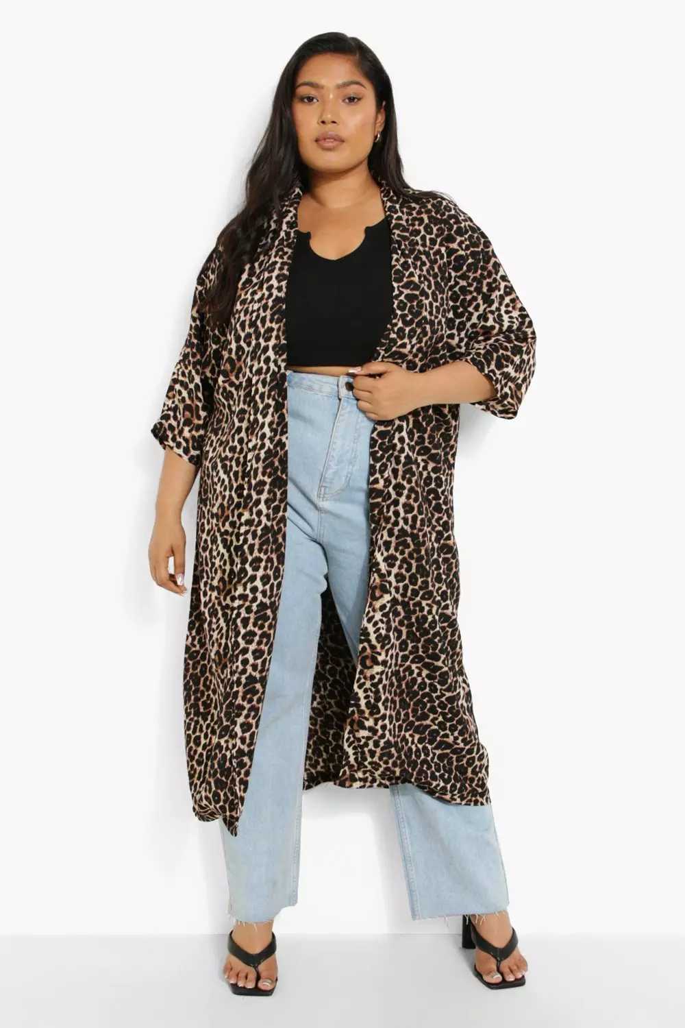 Plus Leopard Kimono |