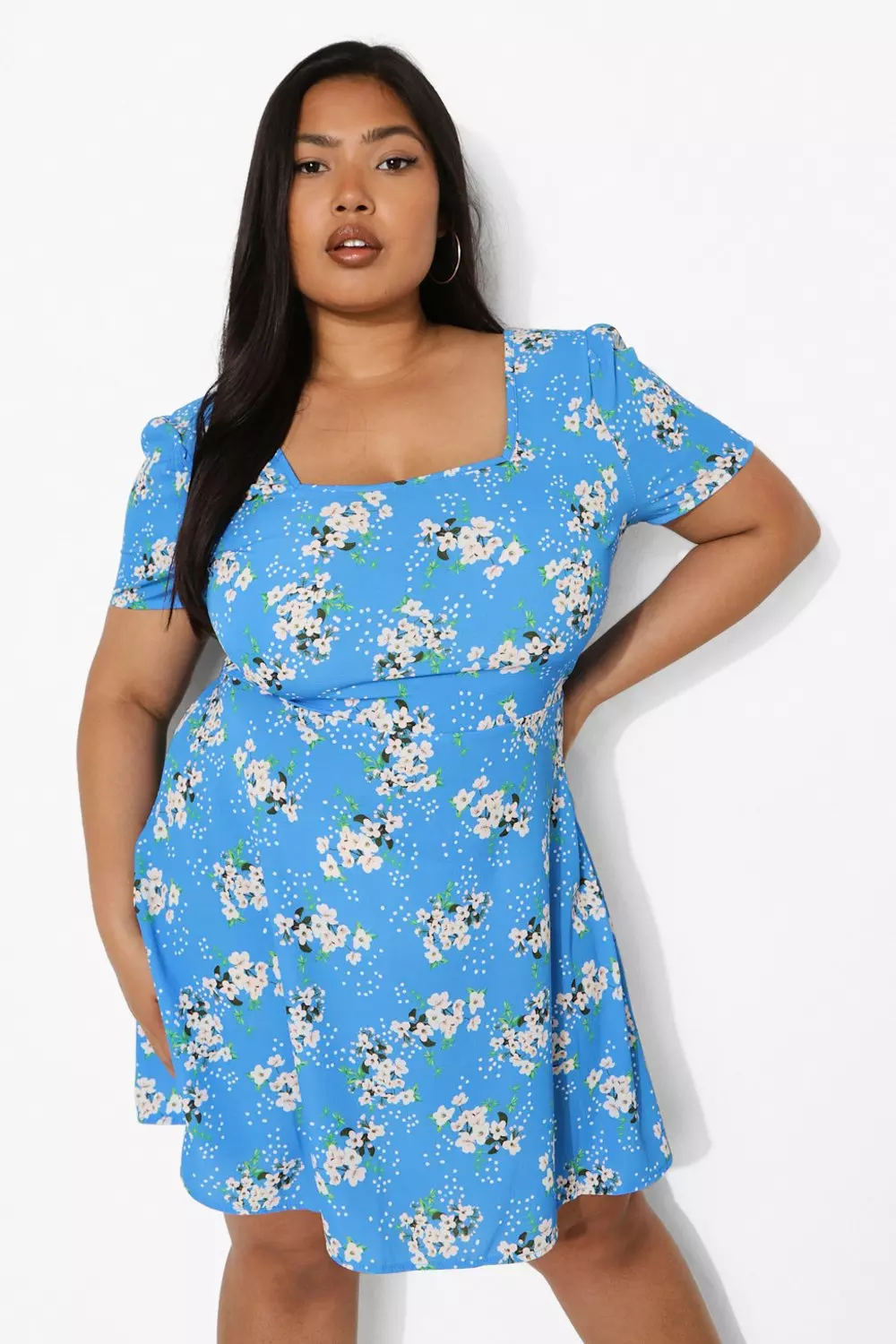 Plus size best sale blue skater dress