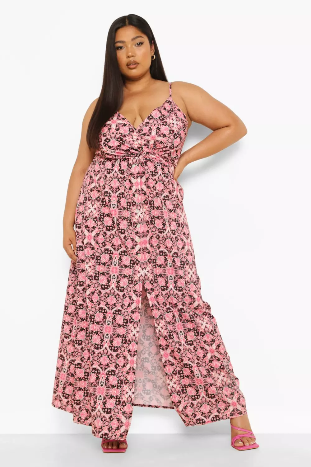 Robe Longue Imprime Cachemire Plus Boohoo