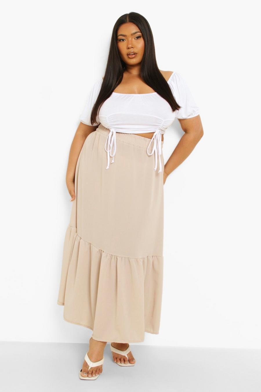 Stone Plus Tiered Maxi Skirt image number 1