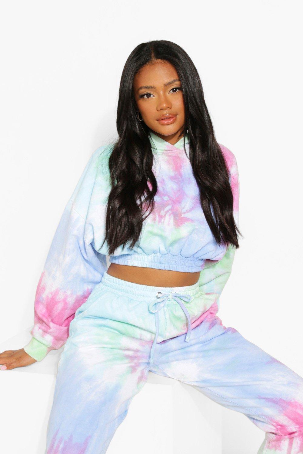 Tie dye crop outlet sweatshirt