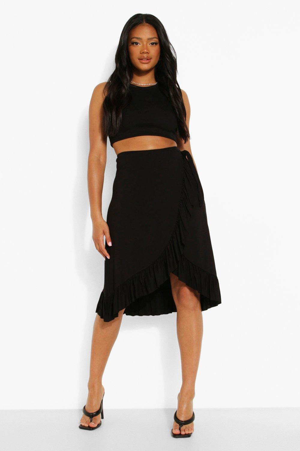 Jersey ruffle skirt hotsell