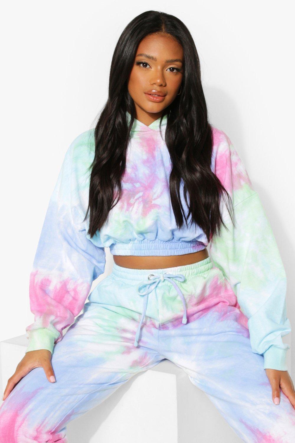 Petite Tie Dye Oversized Joggers boohoo