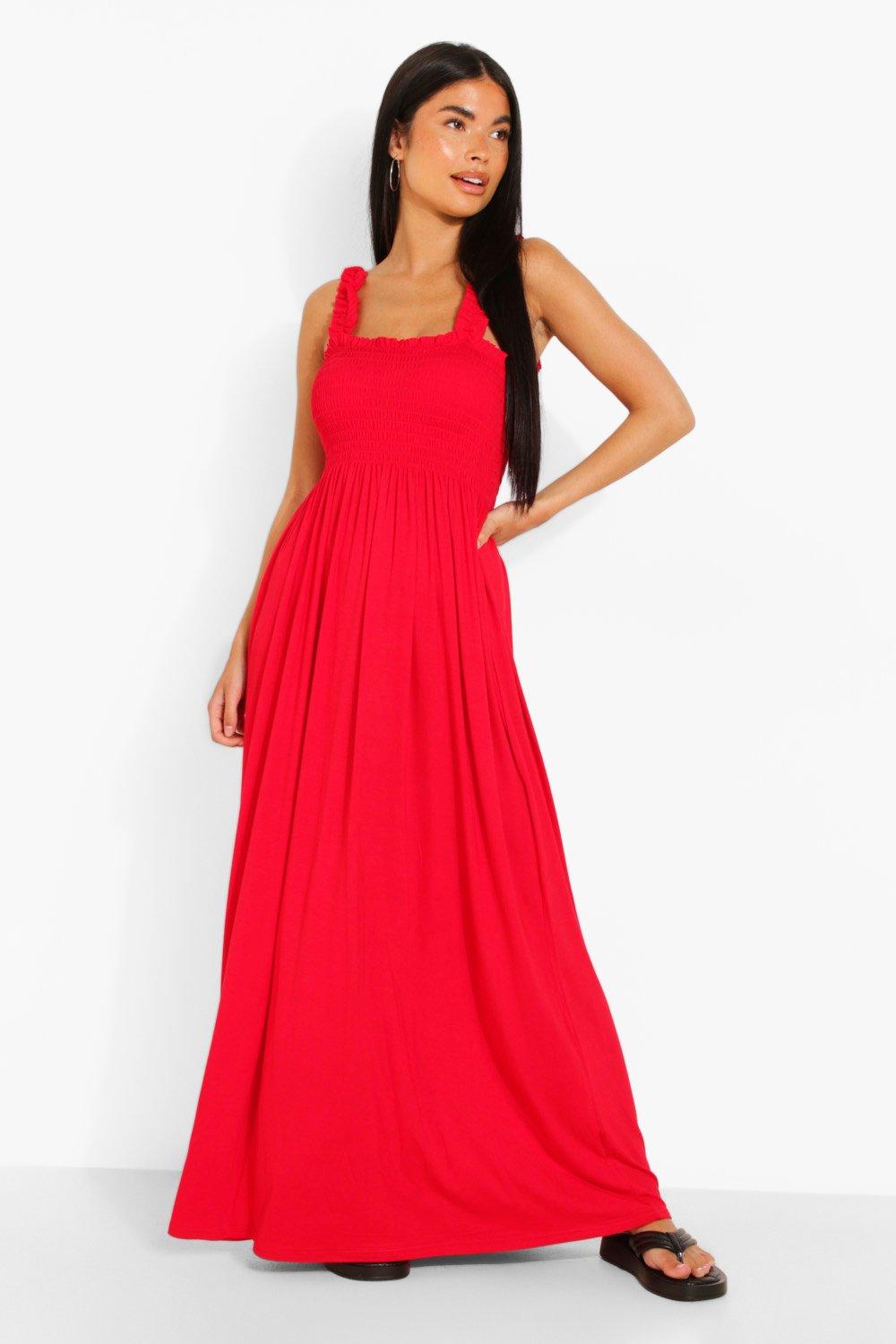 Boohoo petite hot sale red dress