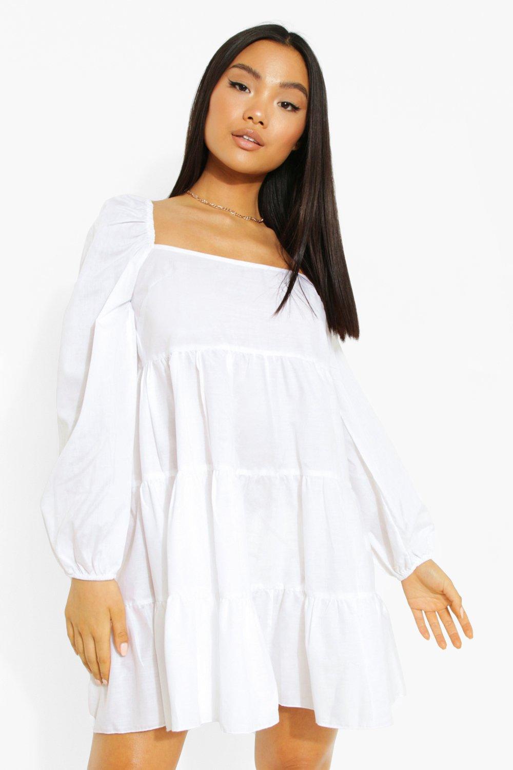 Boohoo petite 2024 smock dress