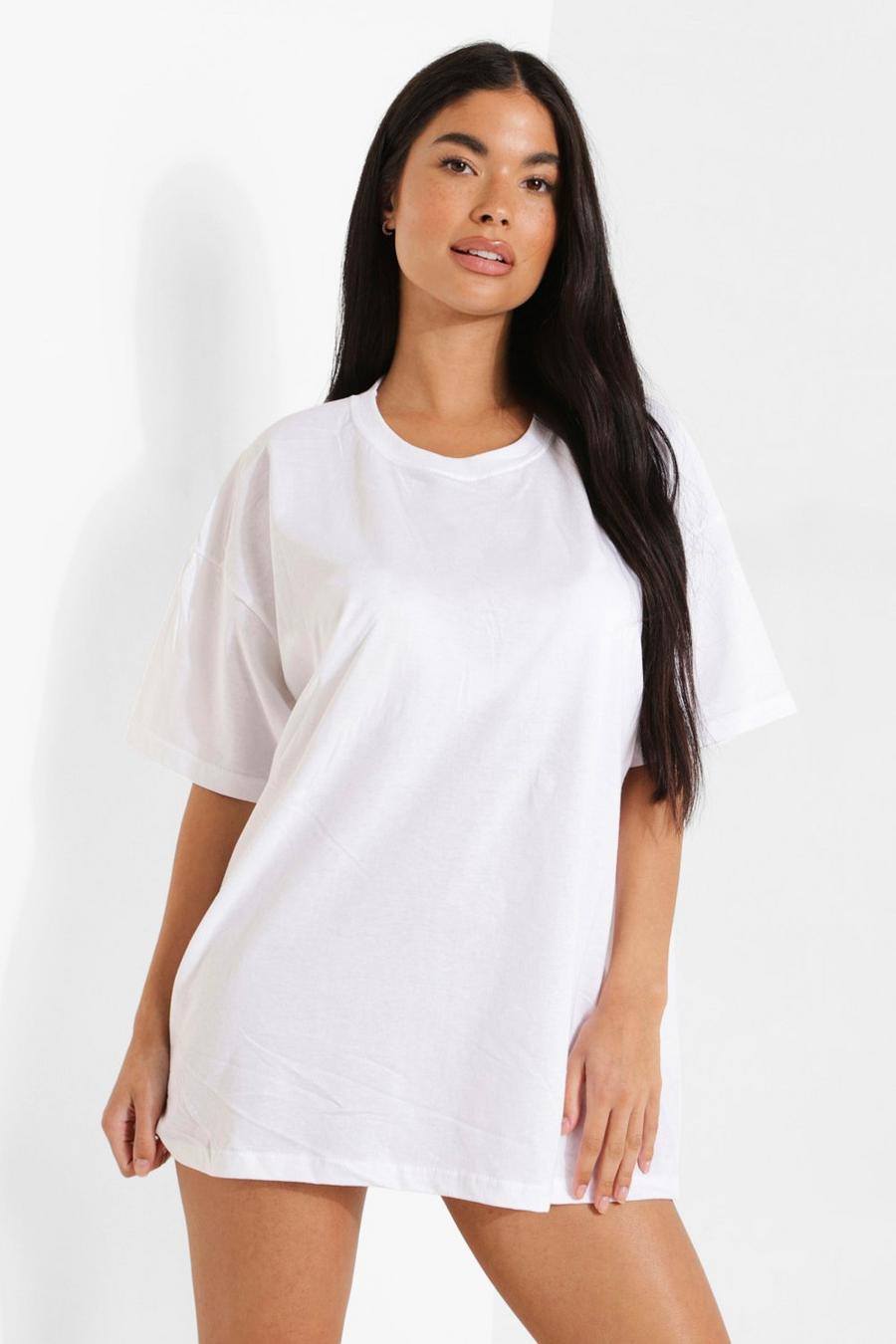 White Petite Oversized T-Shirtjurk image number 1