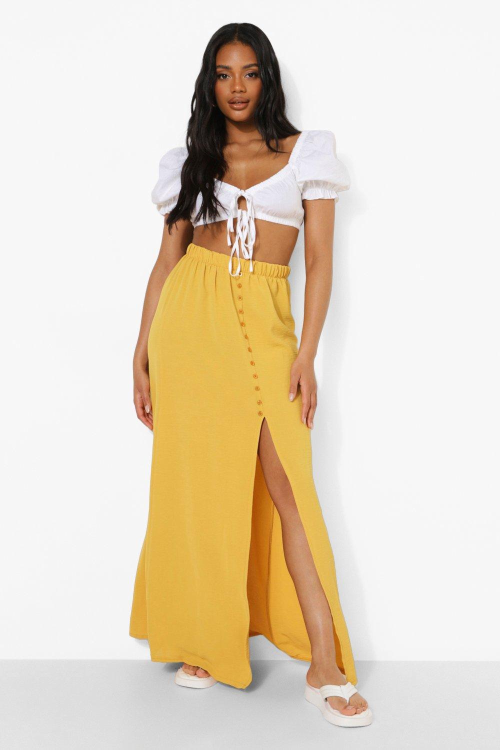 boohoo button skirt