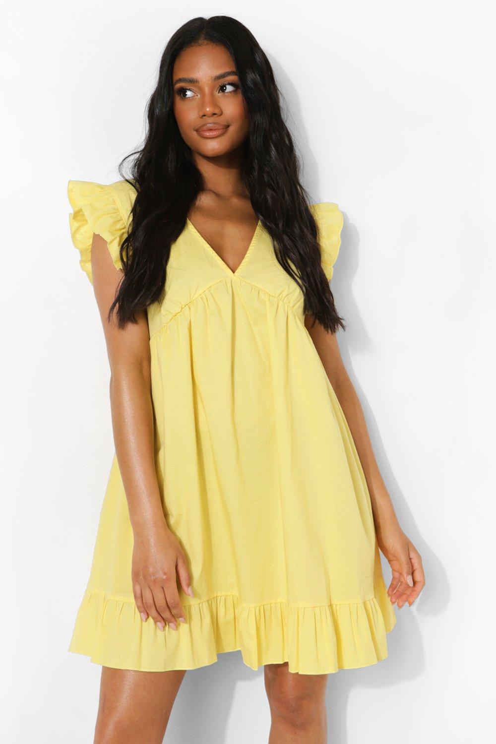 Petite Ruffle Smock Dress boohoo NZ