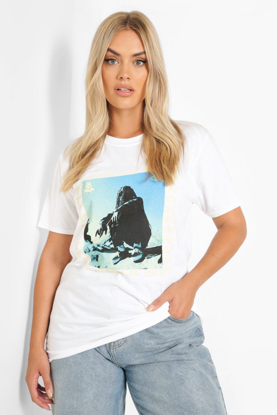 White Plus Ty Dolla Sign License Oversized T-shirt image number 1