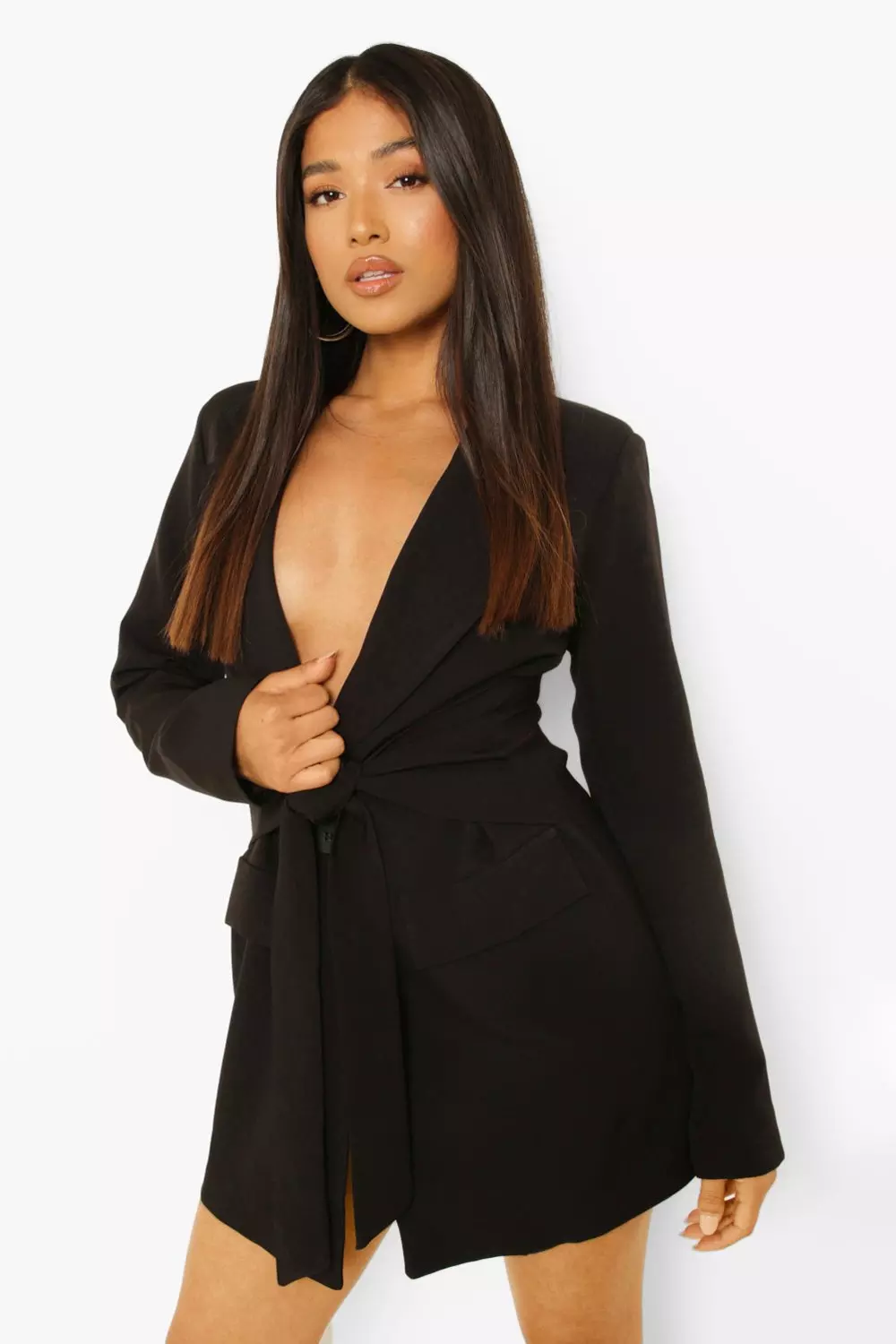 Belted pocket detail blazer dress hotsell