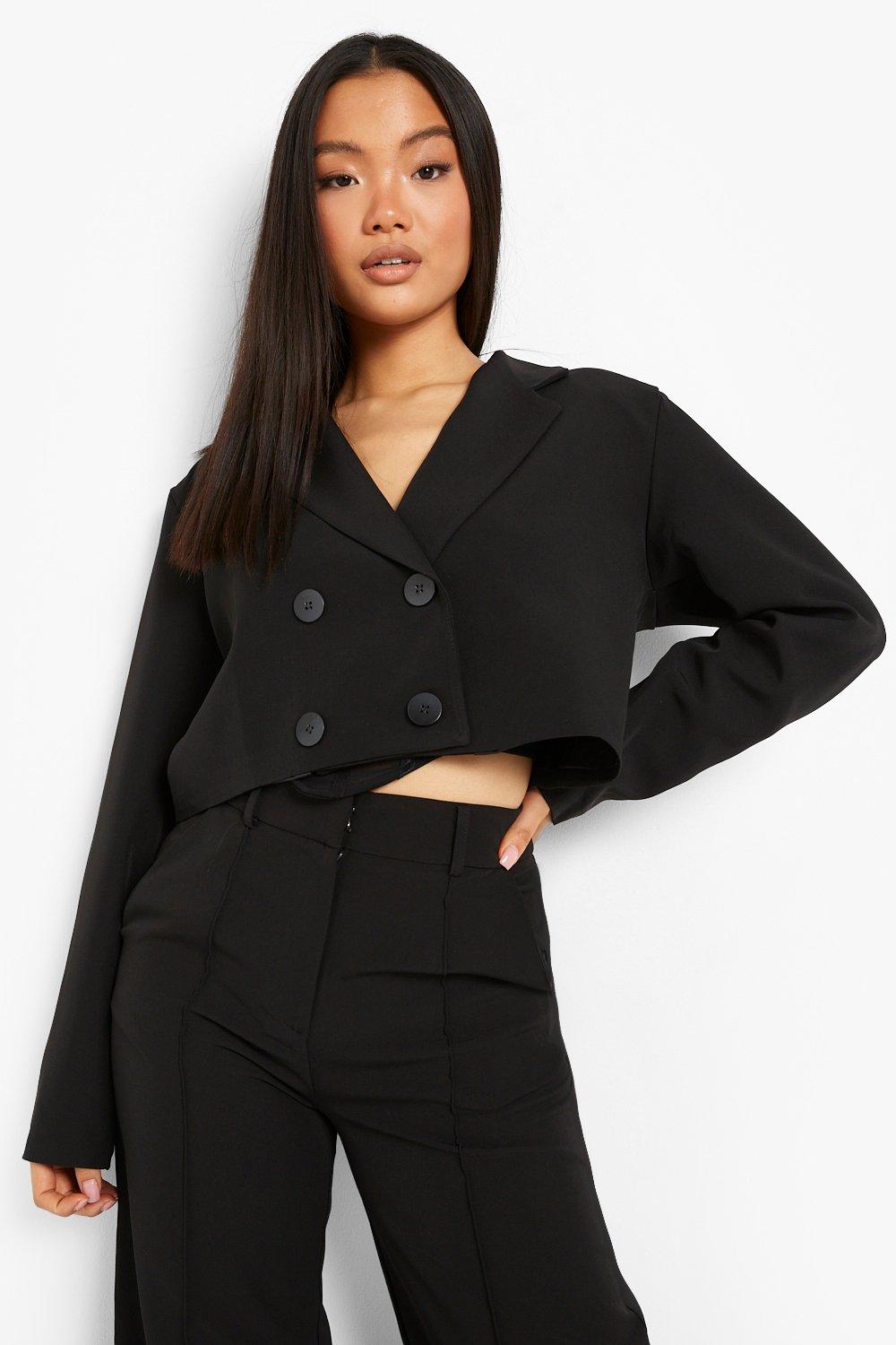 Petite double breasted on sale blazer