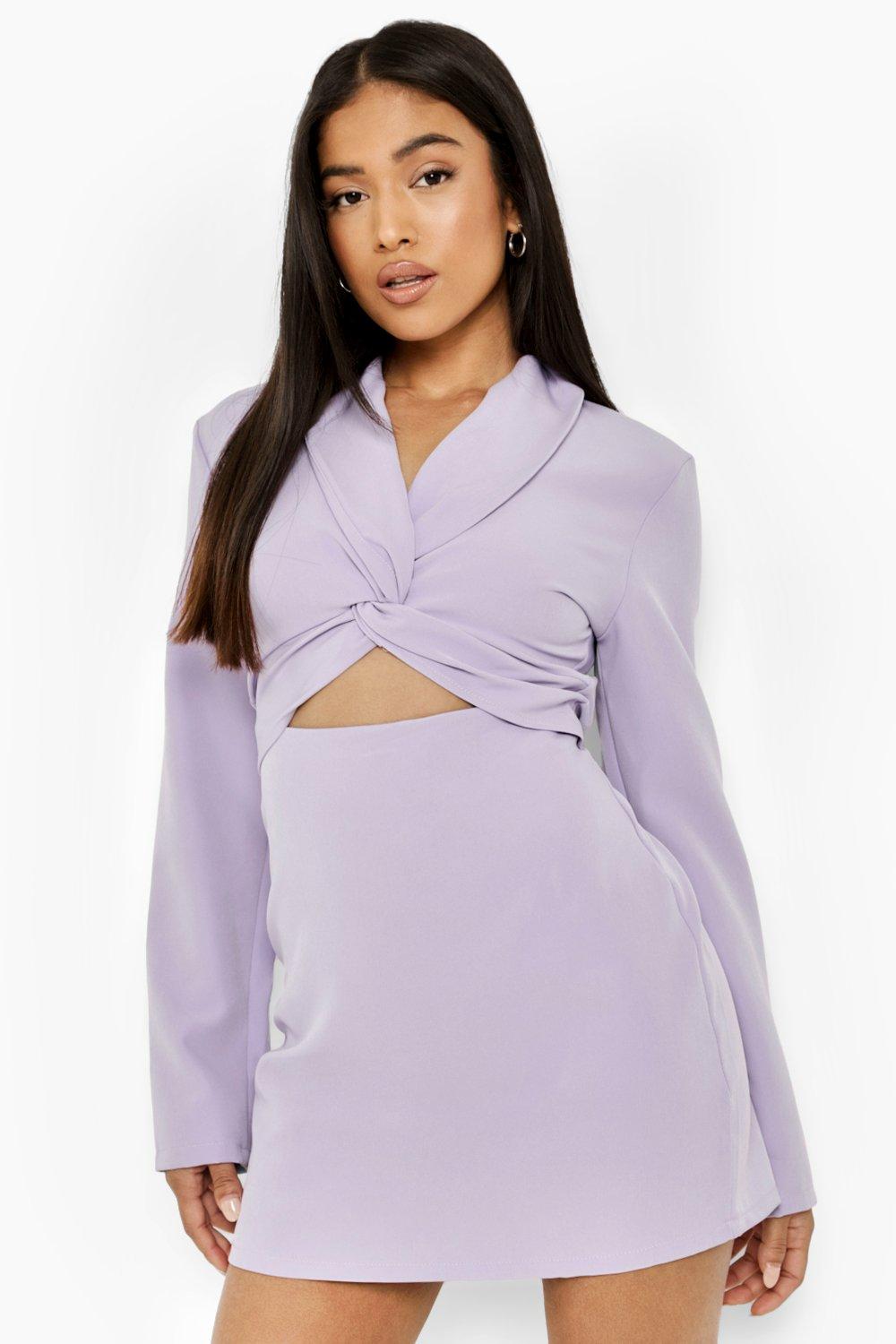 Petite Twist Front Cut Out Detail Blazer Dress boohoo NZ